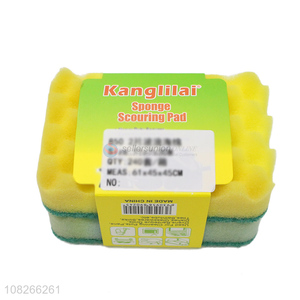 Hot Sale 2 Pieces Sponge Scouring Pad Kitchen Scrubber