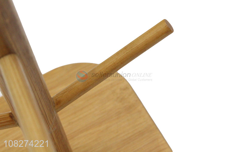 Good quality natural bamboo cup rack simple tree shape water cup holder