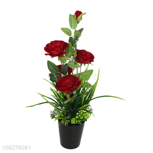 Best product artificial potted flower artificial diamond roses for decor