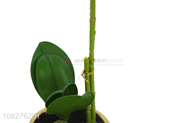 High quality lifelike plastic orchid flowers for indoor outdoor garden decor