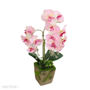 Most popular artificial butterfly orchid flowers in pot for garden decor