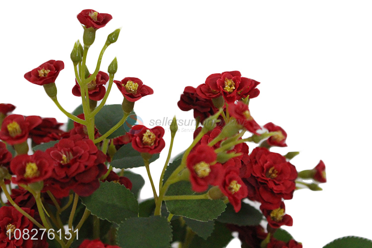 Wholesale realistic artificial flowers in pot for home wedding party decor