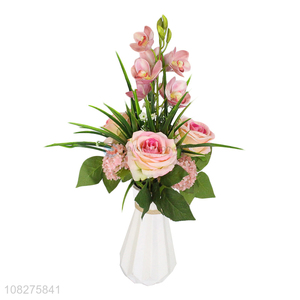 Best selling artificial flowers fake flowers with vase for table decoration