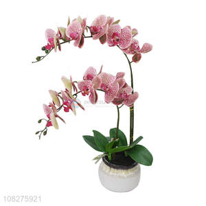 Good quality artificial orchid flowers with pot for indoor outdoor decor