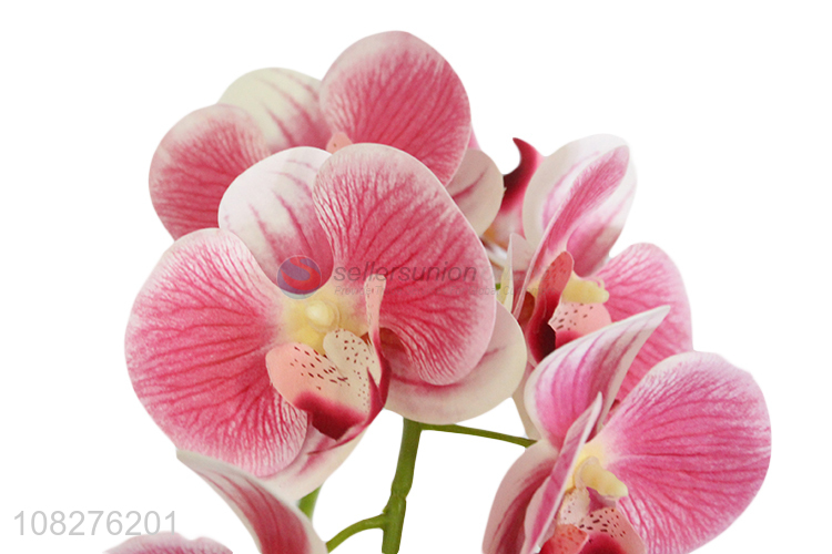 High quality lifelike plastic orchid flowers for indoor outdoor garden decor