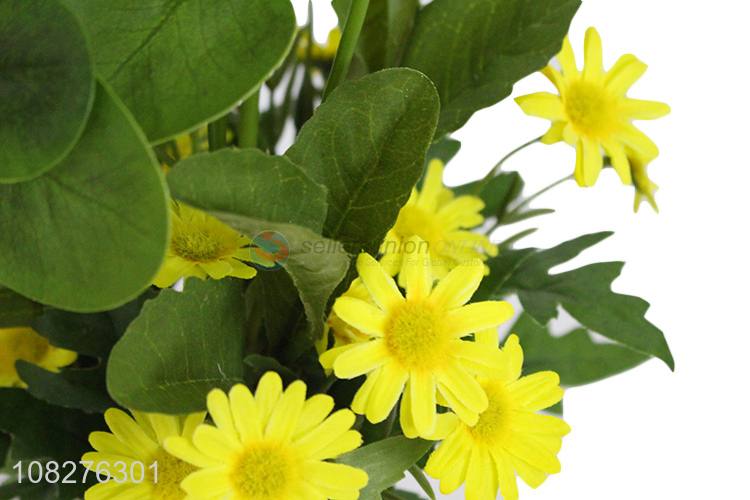 High quality artificial chrysanthemum fake flowers in pot for centerpieces