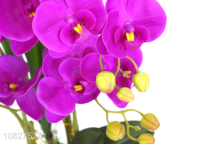 Good price lifelike artificial orchid potted plants for indoor decoration