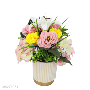 New arrival table centerpieces lifelike artificial flowers with ceramic pot