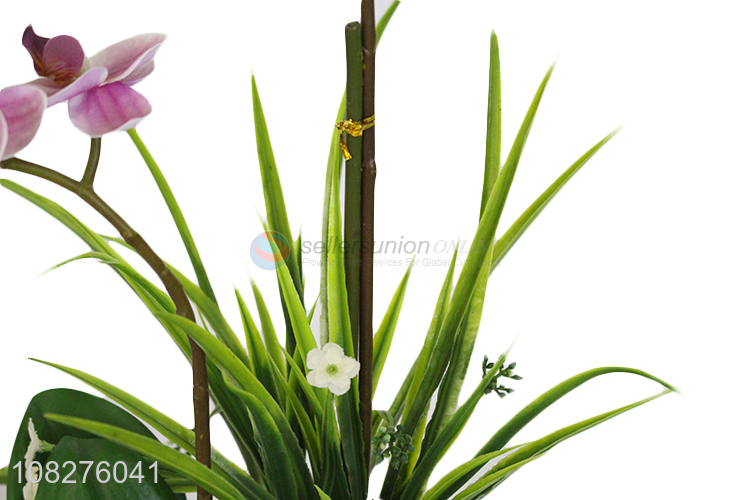 Factory wholesale realistic orchid artificial orchid flowers in plastic pot