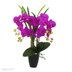 Good price lifelike artificial orchid potted plants for indoor decoration