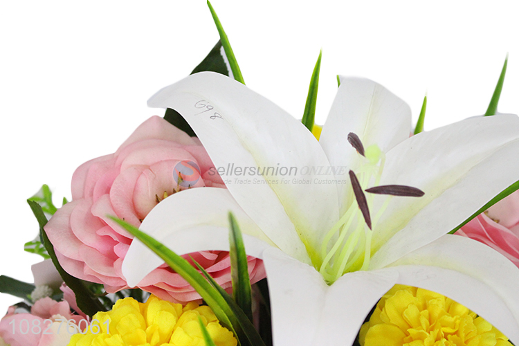 New arrival table centerpieces lifelike artificial flowers with ceramic pot