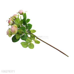 Yiwu market pink artificial rose wedding bouquet wholesale