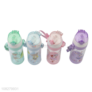 Fashion Style Plastic Water Bottles Straw For Girls