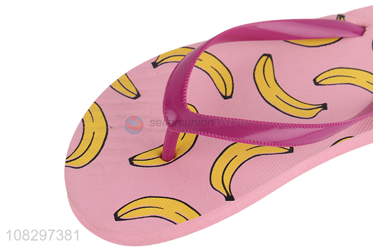 Cute design banana pattern women flip-flops slippers for sale