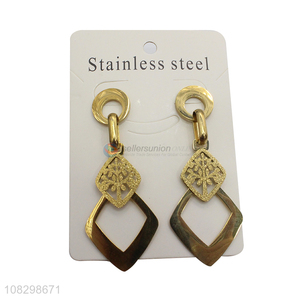 Hot selling stainless steel geometric dangle statement earrings