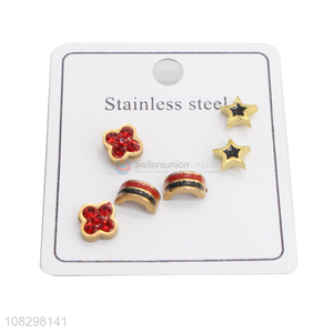 New arrival trendy stainless steel stud earrings for women girls