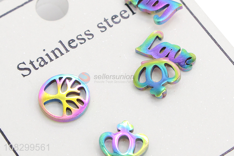 Hot Products 3 Pairs Stainless Steel Ear Studs For Ladies