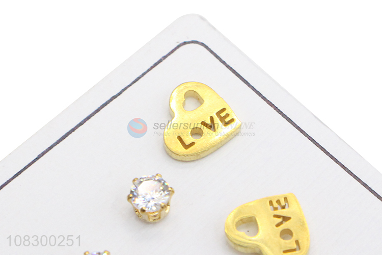 Good Sale Stainless Steel Ear Stud Tiny Stud Earrings Set