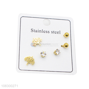 Wholesale Trendy Ladies Ear Stud Metal Stud Earrings Set