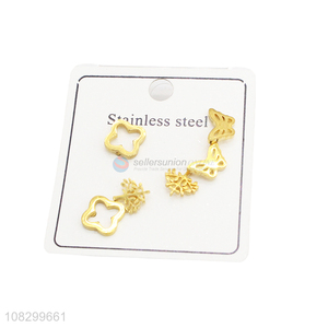 Hot Sale 3 Pairs Ear Stud Fashion Earrings For Girls