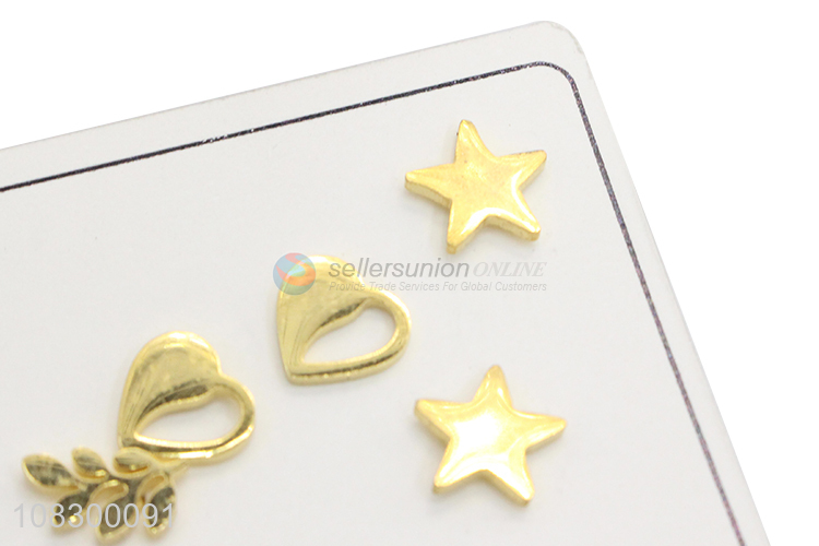 Factory Price 3 Pairs Stainless Steel Ear Stud Set