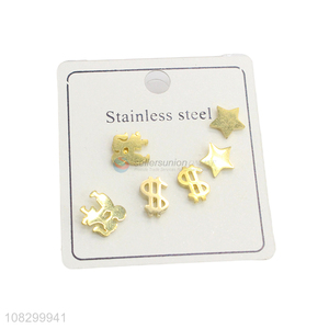 Good Sale Fashion Earring Stainless Steel Ear Stud Set