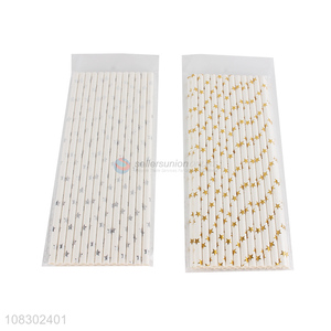 Online wholesale star pattern paper disposable drinking straw
