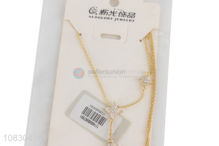Yiwu market simple niche necklace electroplated necklace