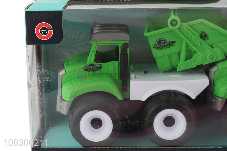 High Quality Inertial Sanitation Truck Plastic Toy Vehicle