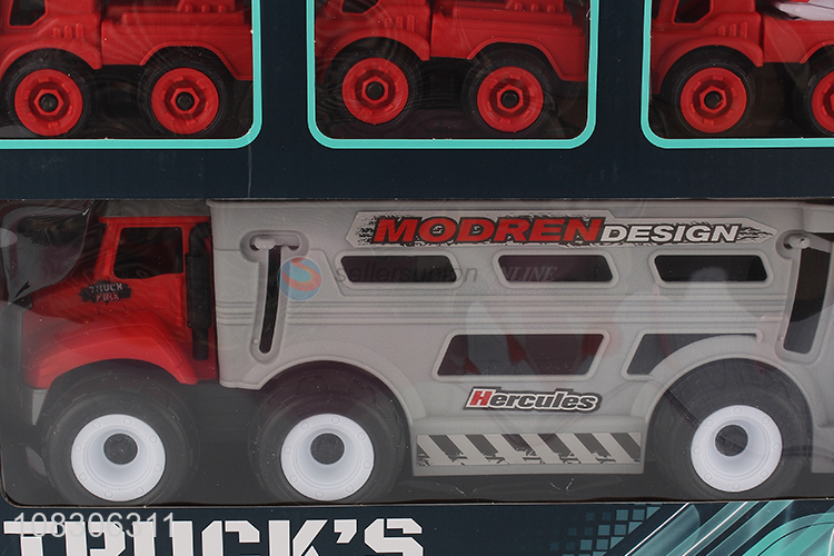 Good Quality Inertia Truck With 3 Fire Engine Toy Car Set