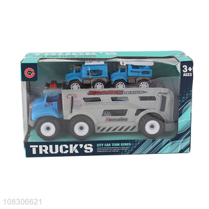 Wholesale Inertial Truck With Pull-Back Police Car Set