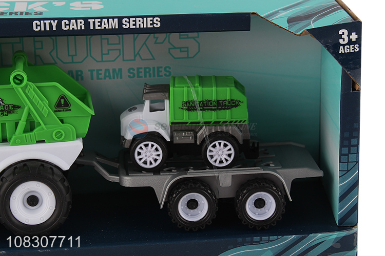 Cute Inertial Garbage Truck With Sanitation Truck Toy Car Set