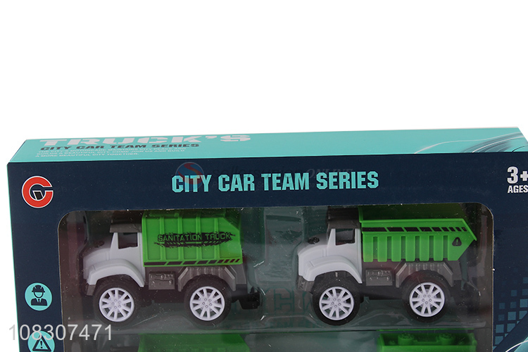Hot Selling Simulation Sanitation Vehicle Pull-Back Toy Car Set
