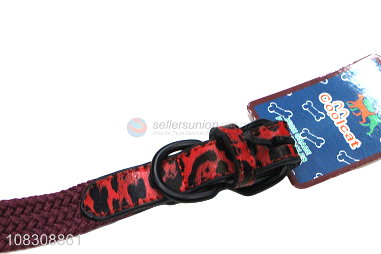 Wholesale adjustable pu leather pet collar for dogs cats