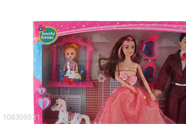 Factory wholesale creative play house gift box doll girls toys