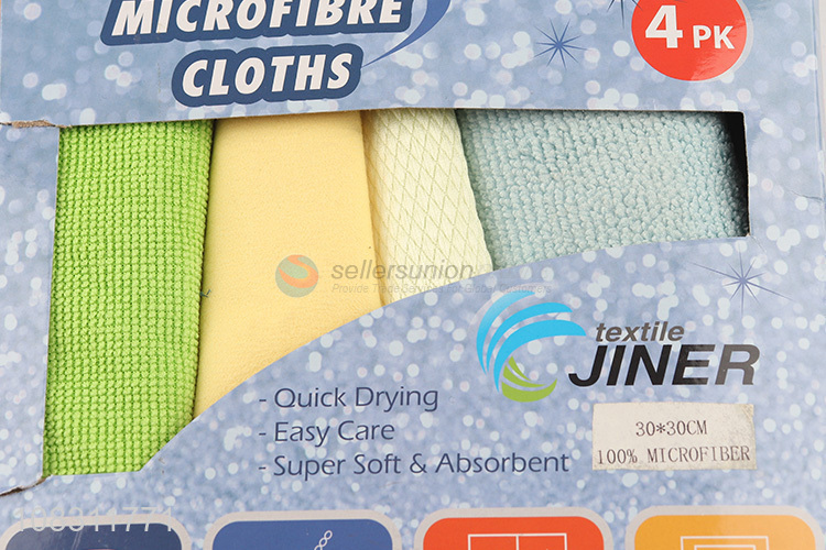Wholesale 4 Pieces Microfibre Cloth Cleaning Cloth Set