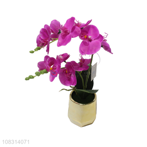 Best price natural plastic artificial flower bonsai with ceramic pot