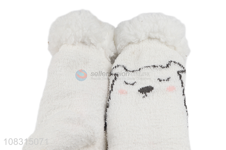 Yiwu wholesale white fleece socks thickened floor socks