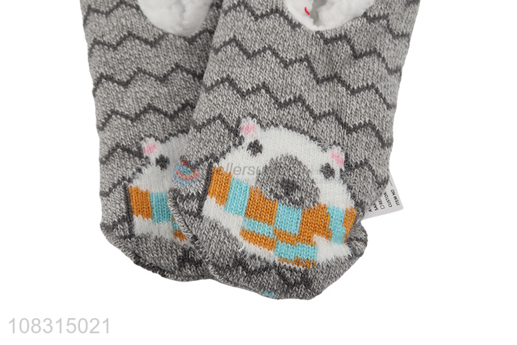 Good sale girls cute fleece socks home floor slipper socks