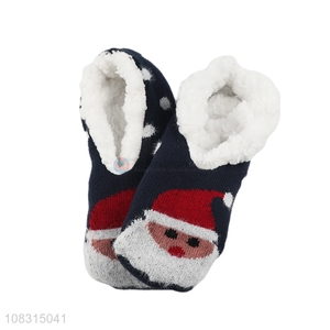 Factory supply cute Christmas socks ladies warm floor socks