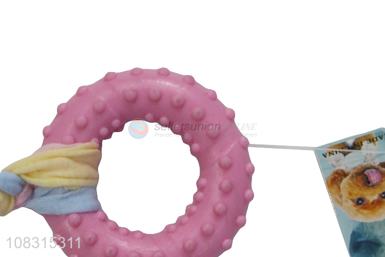 Custom Tpr Circle Molar Chew Toy With Colorful Rope For Pet