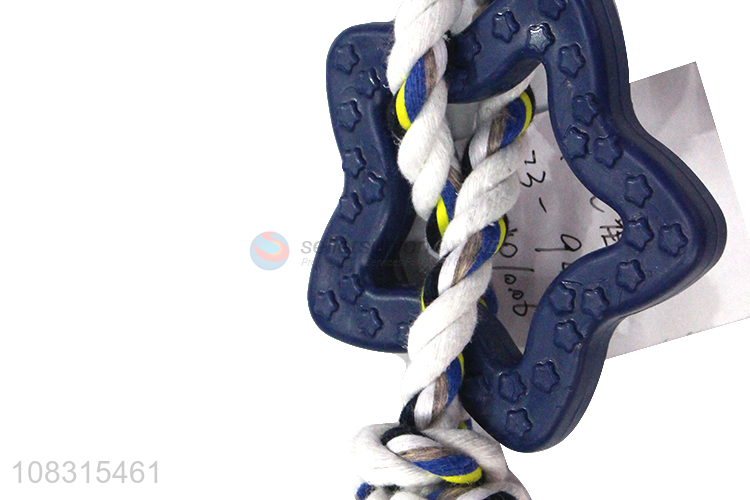 Hot Sale Star Shape Pet Dog Chew Toy With Braided Rope