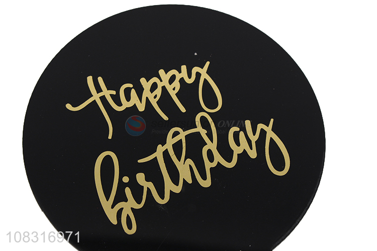 Yiwu factory black happy birthday letter cake decoration topper