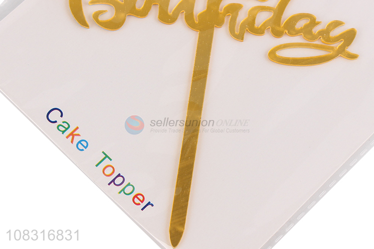 China products golden digital happy birthday cake topper for sale