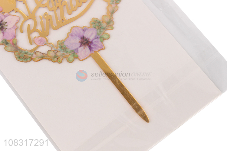 Online wholesale delicate design happy birthday cake topper