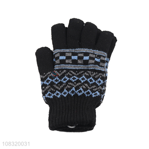 Factory supply men winter gloves strechy knitted gloves