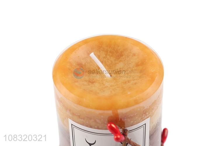 New arrival creative gradient scented candle with decoration