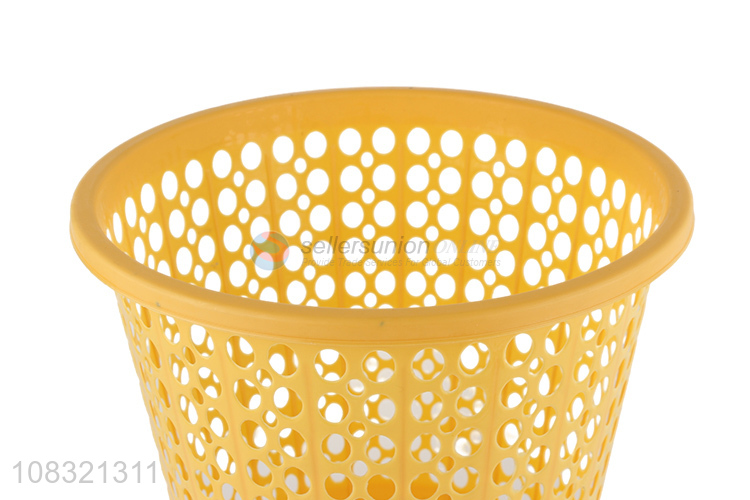 Hot selling yellow plastic household trash can waste bin