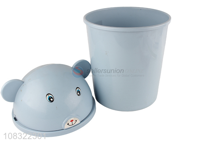 Cute design cartoon plastic household waste bin trash bin