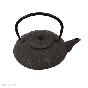 Good price 1.1L cast iron teapot with flower and elephant pattern